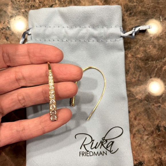 Rivka Friedman Gold Diamond Earrings - Picture 1 of 4